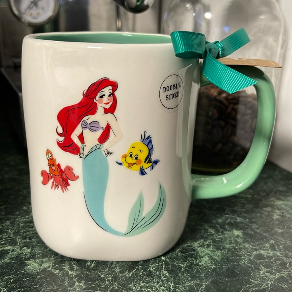 Rae Dunn Disney Princess Little Mermaid Ariel Flounder Mug New tag